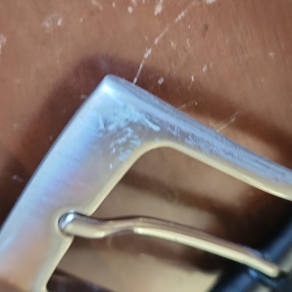 Black Distressed Leather Woven Plus Size Belt 48" Silver Buckle - Picture 3 of 6